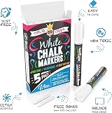 Chalky Crown Chalk Pens 5 Pack White 6 mm Liquid Chalk Markers view 2