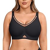 Wireless Bras for Women Plus Size No Underwire with Support Full Coverage Push Up Minimizer Bra Comfort Padded Bralette for Large Breast Black 3X-Large