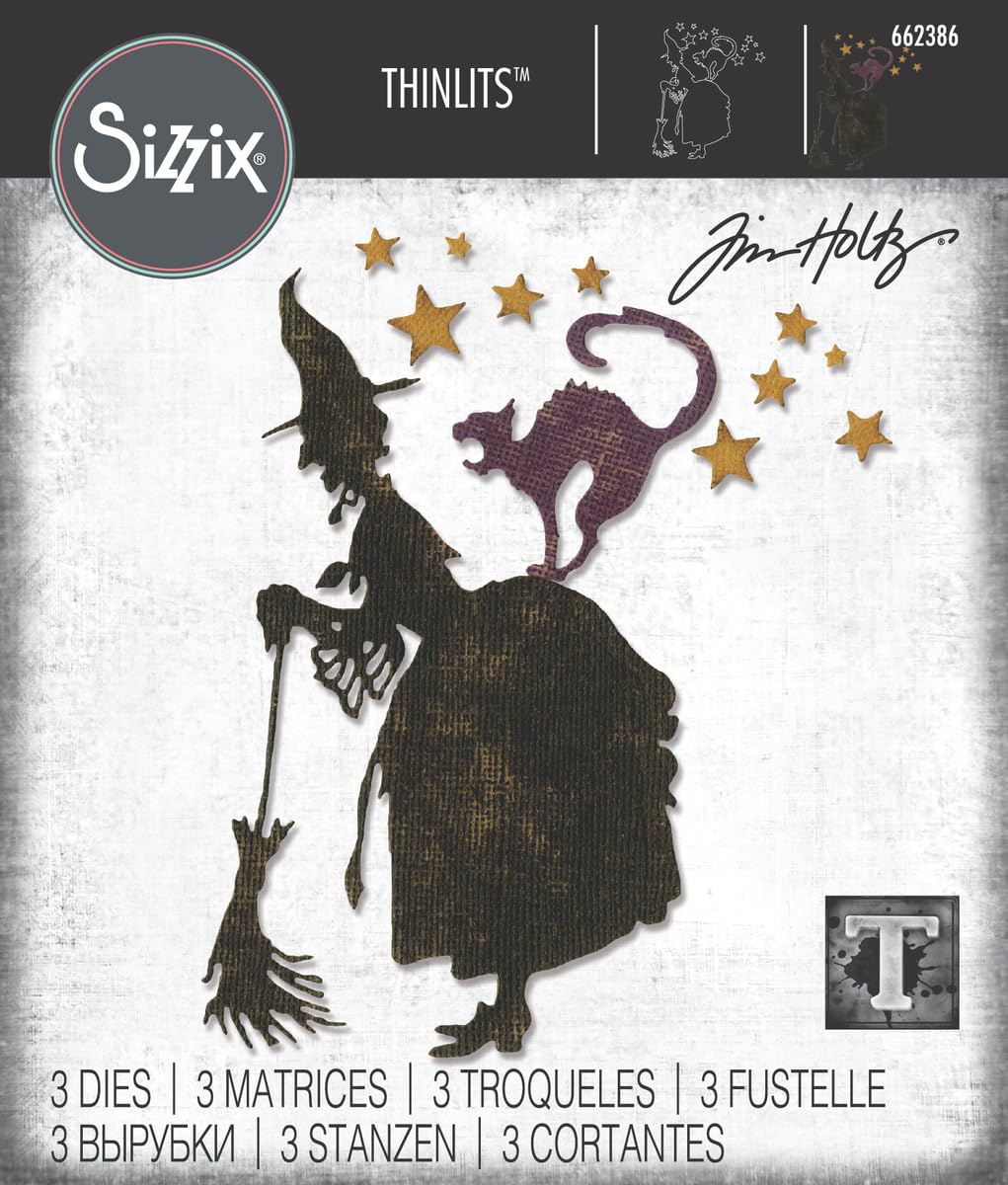 Sizzix Witchcraft Thinlits Die Set, Multi-Colour, Pack of 3