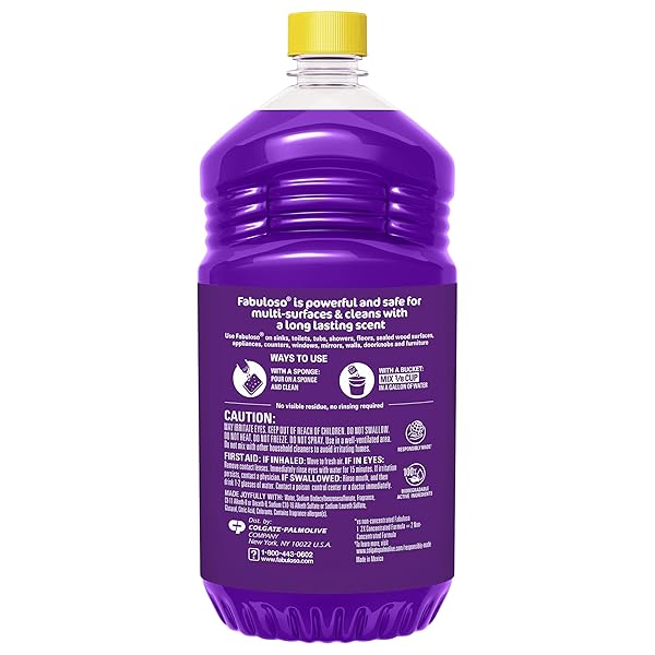 FABULOSO MULTI-PURPOSE CLEANER & FLOOR CLEANER, 2X CONCENTRATED, LAVENDER SCENT, 56 FLUID OUNCES