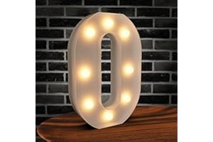 CIDENBIO Marquee Letters Light up Letters, 26 Alphabet Battery Powered LED Lights, White Plastic Letters for Valentines Day Engagement Party Wedding Baby Shower Birthday, Xoxo Letter Light up Sign (Letter O)