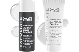 Paula's Choice SKIN PERFECTING 8% AHA Gel Exfoliant & 2% BHA Liquid Duo - Facial Exfoliants for Blackheads, Enlarged Pores, Wrinkles, and Fine Lines w/Glycolic and Salicylic Acid