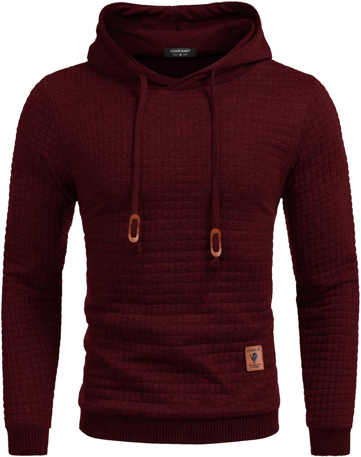 COOFANDY Men's Sweatshirt Hipster Gym Long Sleeve Drawstring Hooded Plaid Jacquard Pullover Hoodies at  Men’s Clothing store