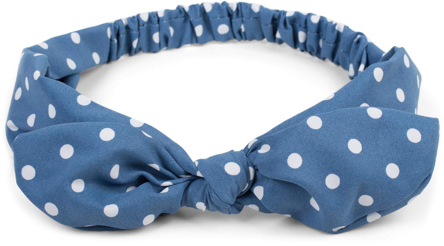styleBREAKER women hairband with polka dots pattern, flexible bow and elastic, hairband, headband, pin-up, rockabilly 04026036, Colour:Blue — image 1