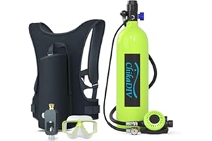 CHIKADIV Mini Scuba Tank 1.9L Lung Tank for Adult Portable Scuba Diving Tank Dive Portable Lungs Kit for Underwater Entertainment, Emergency Rescue