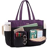 LOVEVOOK Teacher Tote Bag for Women,Multi-pocket Laptop Bag with Large Cup Holder,Nurse Bags Work Travel Computer Handbag