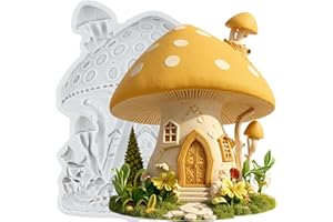 TAOXIBEI Fairy Mushroom House Silicone Mold Mushroom House Polymer Clay Molds for DIY Crafts Epoxy Resin Casting Air Dry Polymer Clay Plaster Jewelry Making