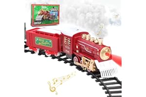 LENGTOUQ Christmas Train Set, Train Toys Around The Christmas Tree with Sound, Lights and Smoke, Christmas Toy Gift for Kids Aged 3 4 5 6 7 8 Years Old