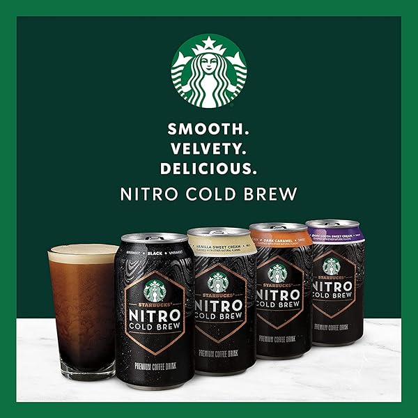 STARBUCKS NITRO COLD BREW, 2 FLAVOR SWEET CREAM VARIETY PACK, 9.6 FL OZ CANS (8 PACK)