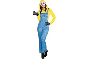 Party City Minion Halloween Costume for Women, Minions: The Rise of Gru, Jumpsuit, Goggles and Gloves