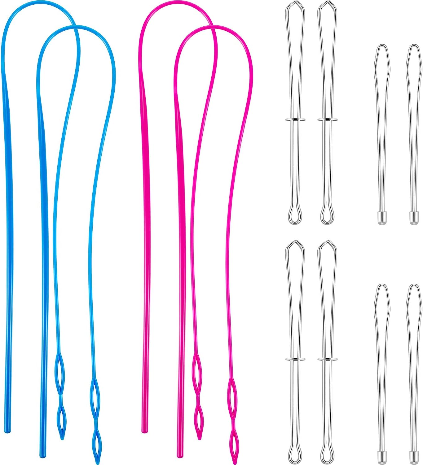 12 Pieces Flexible Drawstring Threader Easy Threader