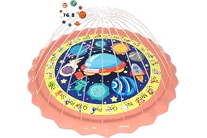 GEBRA Splash Pad Mat, Sprinkler Water Inflatable Pool, Summer Outdoor Backyard Yard Play Toys Gifts for Toddler Kids Boys Girs Baby 1 2 3 4 5 6