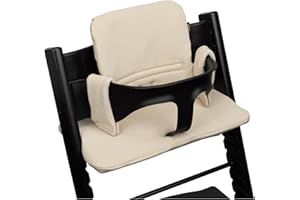 Ukje Cushion Compatible with Stokke Tripp Trapp - Soft Seat Cushion for Infants, Babies & Toddlers, High Chair Accessories, Cotton Fabric Insert, Easy to Install, Handmade in Europe (Beige)
