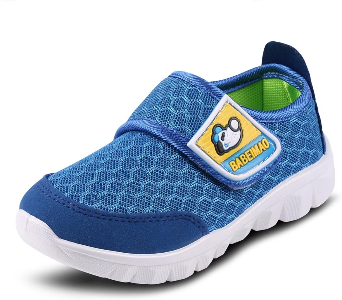 XIPAIToddler Kid's Cute Casual Lightweight Walking Athletic Shoes Boys and Girls Mesh Strap Sneakers