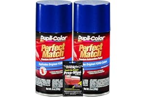 Dupli-Color Sonic Blue Pearl Exact-Match Automotive Paint for Ford Vehicles - 8 oz, Bundles with Prep Wipe (3 Items)