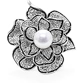 Merdia Sparkly Flower Brooch Pin for Women with Beautiful Created Crystal | Brooches and Pins for Women | Women's Brooches & Pins | Flower Pins for Clothes | Created Crystal Brooch