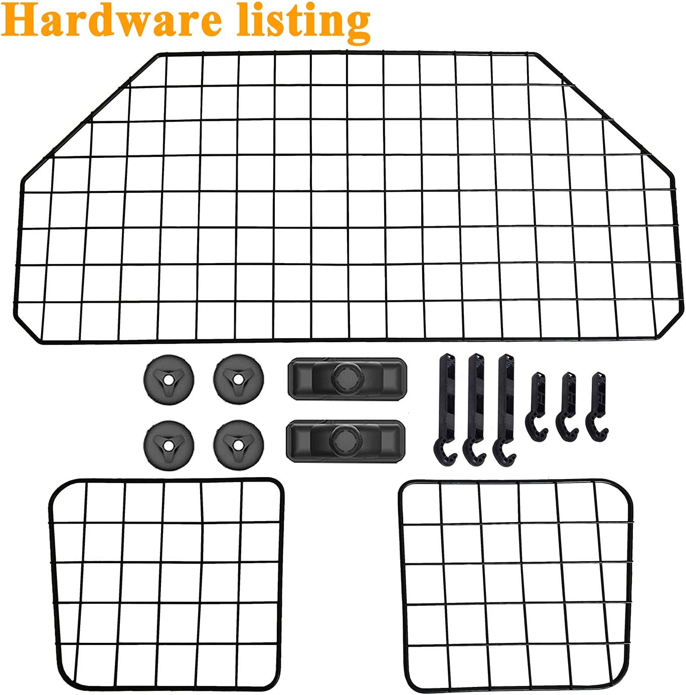 C CASIMR Heavy-Duty Dog Barrier, Adjustable to Fit Cars, SUVs, and Vehicles, Smooth Designed Pet Wire Barriers, Black : Pet Supplies