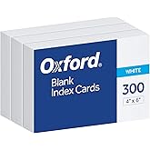 Oxford Blank Index Cards, 4" x 6", White, 300 Count (1 pack) (10002EE)