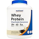 Nutricost Whey Protein Powder, Vanilla, 5 pounds - Whey Protein Concentrate