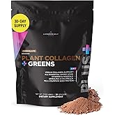 Livingood Daily Plant Collagen + Greens Powder, Chocolate, 5-in-1 Collagen Support with Pea Protein, Amino Acids, Spirulina, Chlorella & Vitamin C, Hair Skin Nails Support, Vegan, 30 Servings