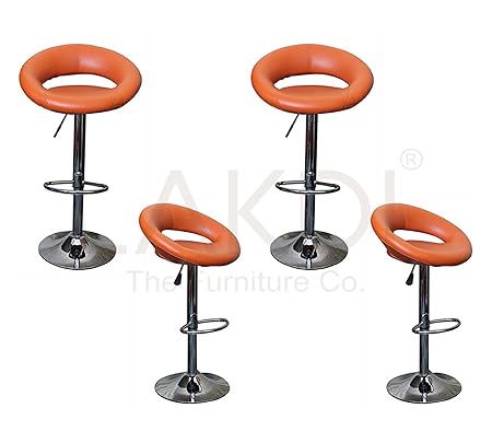 Lakdi Swivel Seat, Height Adjustment Bar Chair, Stool with Footrest Set of 4 Combo MFN(132117_3_C_4)