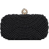 Oweisong Pearl Clutch Purses for Women Wedding Bride Pearl Evening Bag Party Clutch Wallet Tote Handbag