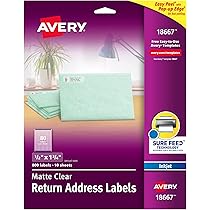 Amazon.com: AVERY Matte Frosted Clear Address Labels for ...