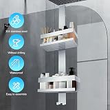UUlioyer Hanging Shower Caddy SUS304 Stainless Steel Over Door Shelf Silver view 3