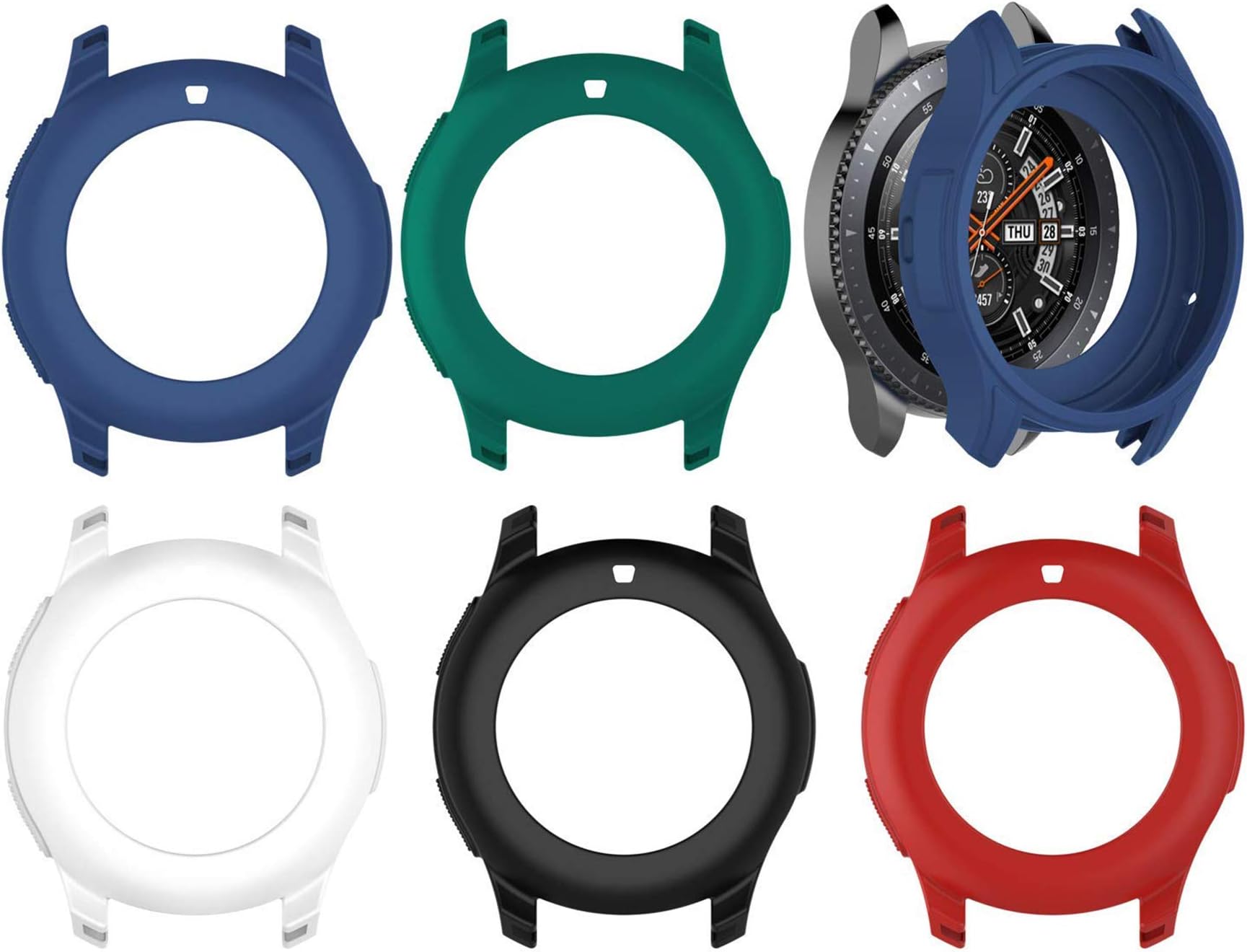 Case Fit Samsung Galaxy Watch (46mm) /Gear S3 Frontier Protector Case, Soft TPU Shock-Proof Protective Bumper Sleeve Cover Case for Galaxy Watch (46mm) /Gear S3 Frontier (5-Pack)