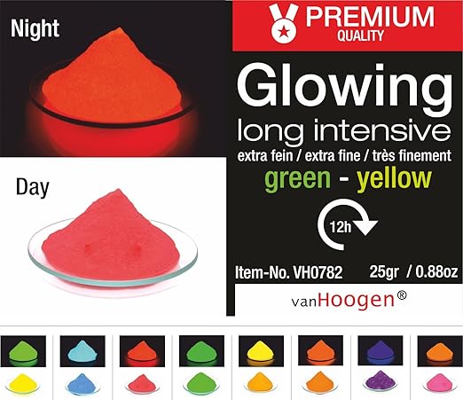 van Hoogen Leucht-Pulver Fluoreszierend :: Glüh-Pulver mit Streuer 100gr. ROT (Tag und Nacht)