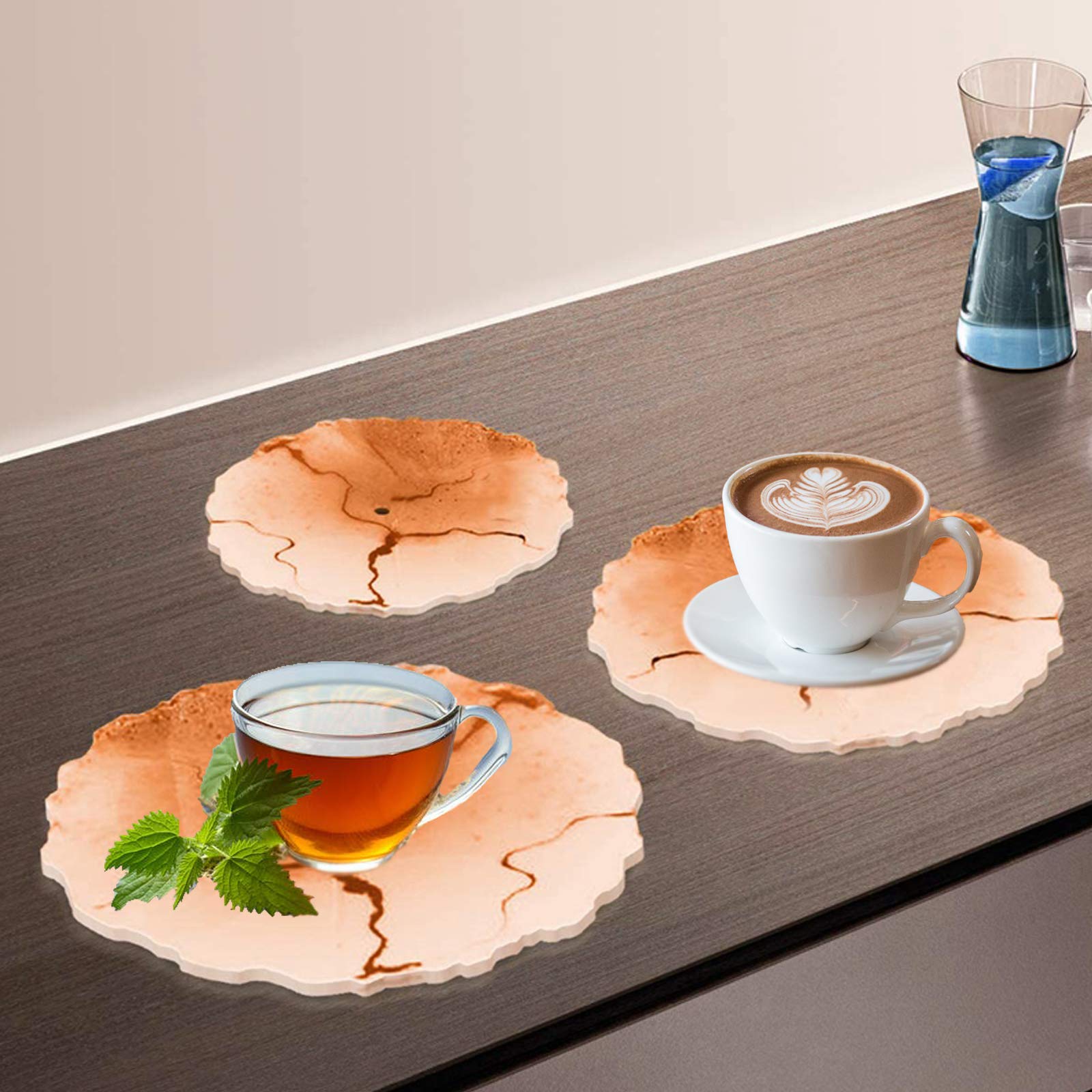 3 Tier Cake Stand Molds for Resin, Silicone Cake Resin Tray Mold, with a Set of Golden Bracket and a Set of Silver Bracket, DIY Epoxy Resin Casting Mold for Making Dessert Platter, Serving Stand