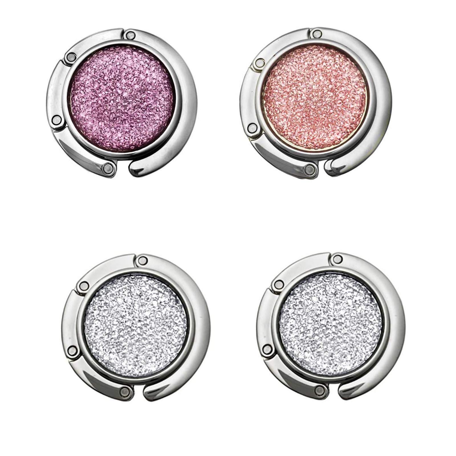 AUFIKR Purse Hook Foldable - 4 Folding Handbag Table Hangers-Bag Hanger Collection-Desk Hooks for Purse