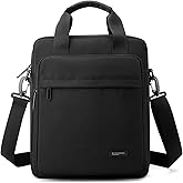 natyrlpog Men's Messenger Bag A4 Nylon Large Shoulder Bag Business Waterproof Casual Black Crossbody Bag for Work Travel Outdoor
