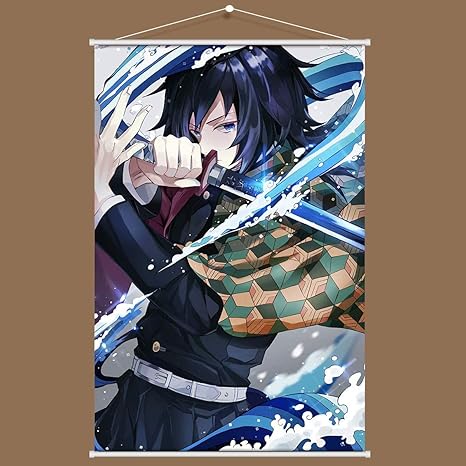 Amazon Co Jp 鬼滅の刃 冨岡義勇 寝室 壁掛け 掛け画 タペストリー ポスター おたくプレゼント 60cm X 90cm ホーム キッチン