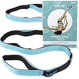 Stretch Strap - Leg Stretch Band to Improve Flexibility - Stretching Out Yoga Strap - Exercise and Physical Therapy Belt for Rehab, Pilates, Dance and Gymnastics with Workout Guide Book (Teal)
