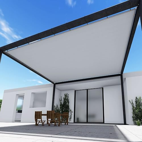 TANG 20' x 30' Waterproof Shade Cloth with Grommets, Sun Shade Sail Rectangle Straight Side, 260 GSM UV Block Fabric Patio…