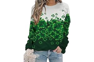MYHALF St Patricks Day Sweatshirt Women Shamrock Long Sleeve Irish Festival Holiday Tee Short Sleeve Causal Top