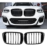Fancemot Gloss Black Front Kidney Grille Replacement Compatible with 2018–2021 BMW X3 G01 & 2019–2021 BMW X4 G02 – M Sport Style Single Slat ABS Grille for X3 30i 30iX M40iX & X4 30iX M40iX