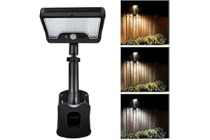 Varmtalys 3CCT Clip On Solar Fence Lights Outdoor, Motion Sensor Fixture with Remote, 600LM IP65 Waterproof, 1500mAH USB & Solar Powered for Fence, Yard, Porch, Black(1Pack)