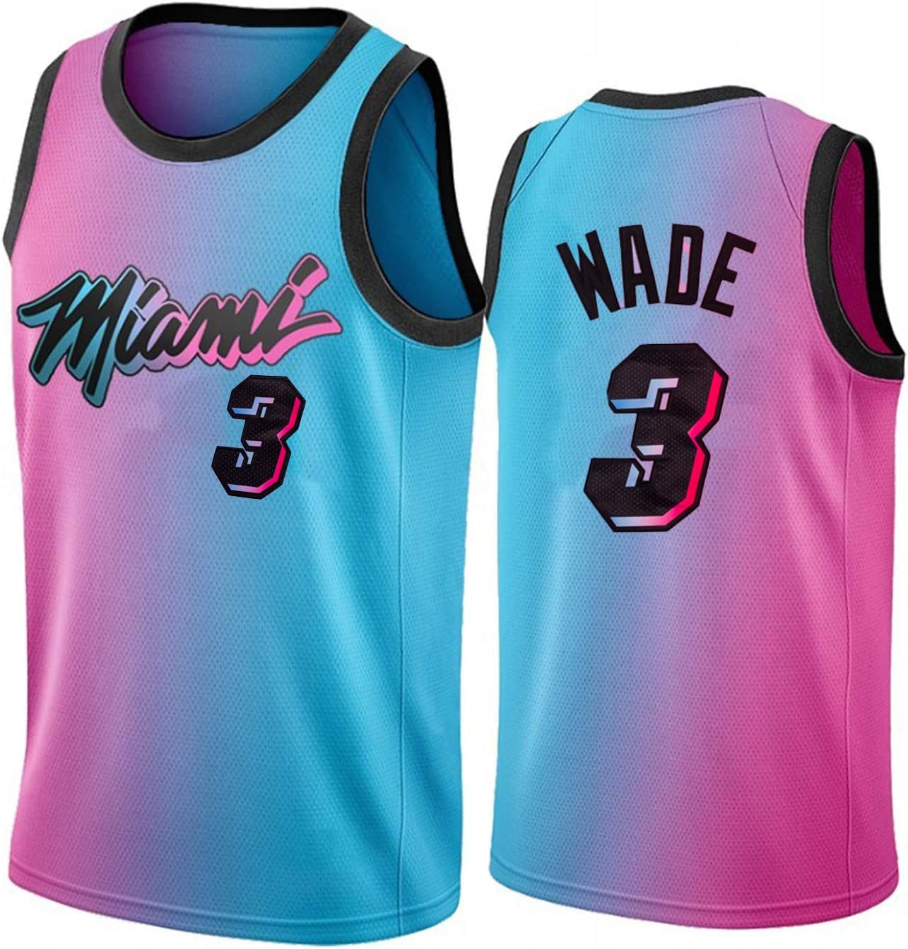 Wade Jersey,Men's Miami 3 Gradient Version Basketball