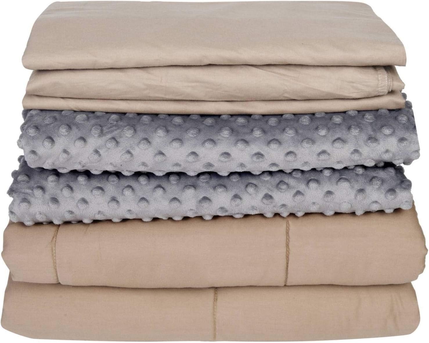 YEMYHOM 100 Breathable Weighted Blanket with 2Pieces Removable Duvet