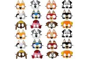 YALARY 24 Packs Blue Puppy Dog Felt Mask for Kids, Puppy Dog Themed Party Supplies Birthday Party Favors Costumes Dress-Up Masks Birthday Gift for Boys Girls