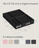 SONGMICS Set of 8 Underwear Drawer Organisers, Foldable, Ink Black RUS008B01 view 3
