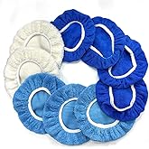 AICEL 9PCS Car Buffer Polisher Pad Bonnet, 9 to 10 Inches Car Orbital Polishing Bonnet Coral Fleece Buffing Cover, Soft Microfiber Car Woolen Wax Kit, Universal Auto Cleaning Waxers Set