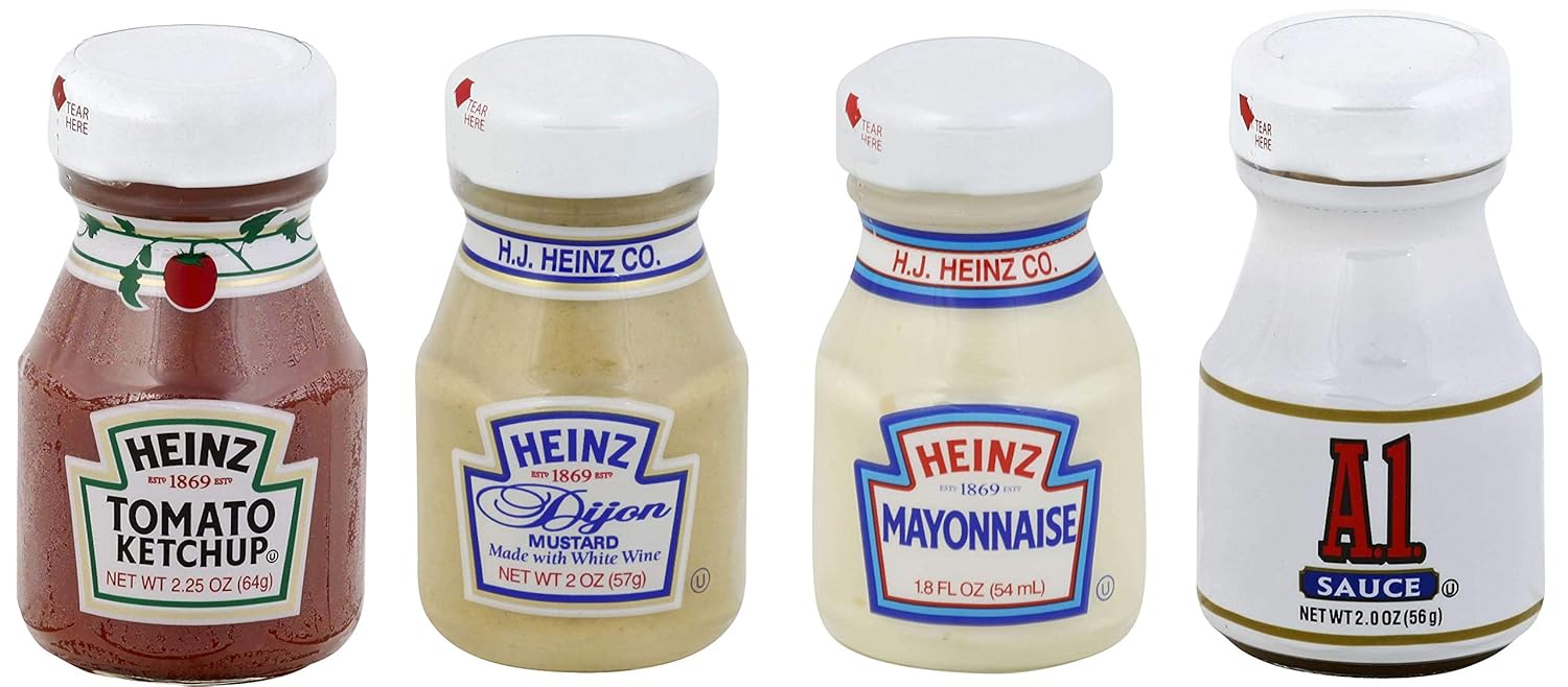 Kosher Travel Condiment Bundle of 4 Miniature Jars Heinz