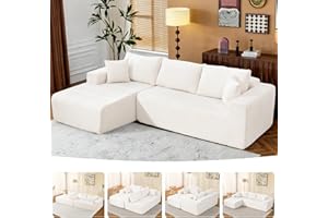 BRAGE LIVING 2025 New 108" Cloud Couch Sectional, Modular Sectional Sofa with L-Shaped Chaise, Deep Seat Sectional Modular Couch for Living Room, No Assembly Required (Beige, Left Facing Chaise)