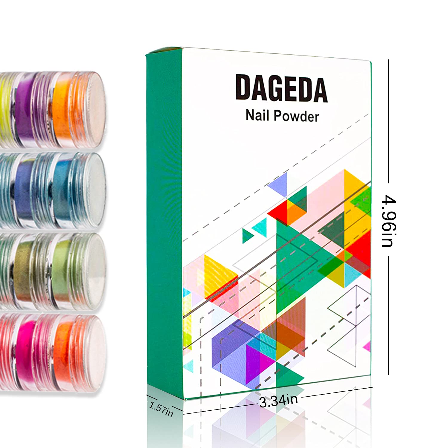DAGEDA 24 Color Pigment Nail Powder Dust, Colorful Iridescent Glitter Ultrafine Luminous Pearlescent High-Gloss Halo Powder, 3D DIY Nail Art Decoration - Image 6
