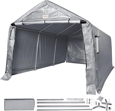 VEVOR 10x15x8ft Outdoor Storage Shed Tent Canopy Carport Heavy Duty Garage