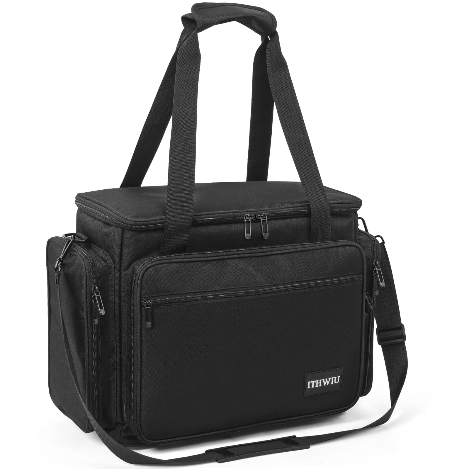 ITHWIU Sewing Machine Carrying Case with Multiple Storage Pockets for Accessories, Universal Tote Storage Bag Compatible with Most Standard Singer, Brother, Janome