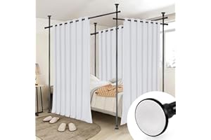 Room Divider Curtain Rod, 28-171inch(W) 4-10ft(H) Adjustable Curtain Rod divider for Room Separation, Heavy Duty Floor to Cei